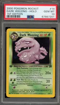 Pokemon Dark Weezing Team Rocket 1st Edition Holo Rare #14 PSA 10 Gem Mint - Image 1