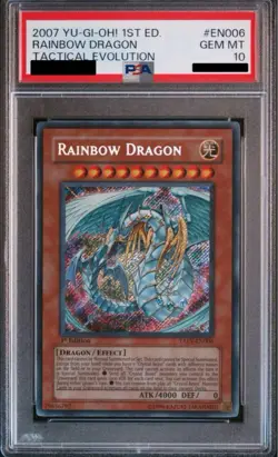 psa10 2007 yu-gi-oh! 1st ed. rainbow dragon tactical evolution - Image 1