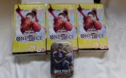 One Piece 3 Box 1 Tin Lot. 1 Sabo Vol 2 Tin Pack Set & 3 Egghead Starter Decks - Image 1