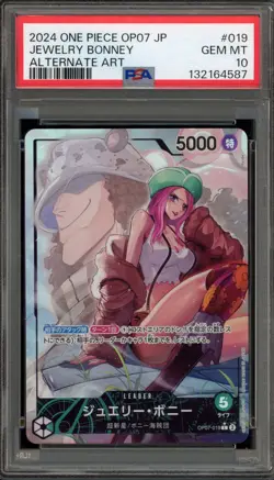 One Piece CCG Jewelry Bonney Japanese Alternate Art OP07-019 PSA 10 Gem Mint - Image 1