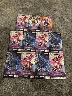 Gundam Card Game Steel Requiem GD03 Lot Of 11 Sleeved Booster Packs English - Image 1