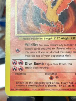 Moltres 27/62 Non Holo Fossil Pokemon Card MP - Image 4