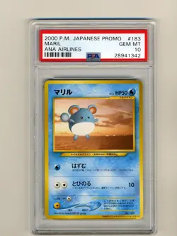 POKEMON PSA 10 GEM MINT MARILL 2000 ANA AIRLINES JAPANESE PROMO CARD POP 16 - Image 1