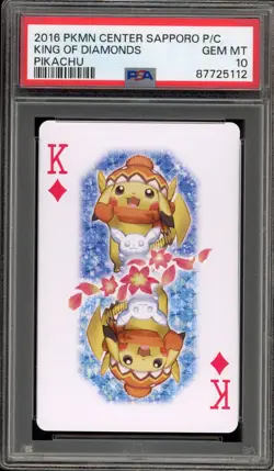 Pokemon Pikachu King of Diamonds Pokemon Center Sapporo Playing Cards PSA 10 - Image 1
