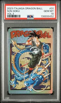 PSA10 Dragon Ball Goku Itajaga vol3 Trading Card Collectible PSA Slab - Image 1
