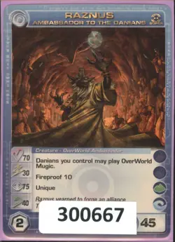 (300667) RAZNUS 70/30/75/40/45 (3 Max Stats) SUPER RARE FOIL Chaotic Card - Image 1