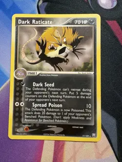 Dark Raticate 17/109 EX Team Rocket Returns Non-Holo Rare Pokemon Card TCG - Image 1