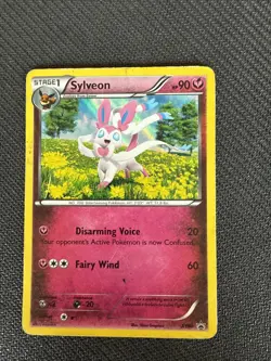 Sylveon XY04 DMG -Vintage Holo Rare Pokemon Card- Black Star Promo - Image 1