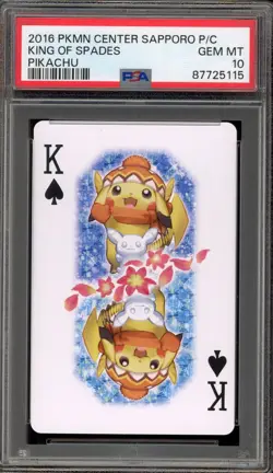 Pokemon Pikachu King of Spades Pokemon Center Sapporo Playing Cards PSA 10 - Image 1
