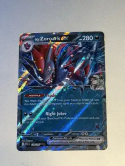 Pokemon N's Zoroark EX Full Art Holo Double Rare Card 098/159 Sv09 280 HP - Image 1
