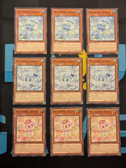 YuGiOh Mulcharmy Core 9 Card Set Fuwalos Purulia Meowls L5DD ENC16 ENY18 ENA14 - Image 1