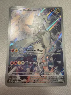 Pokemon Reshiram Holo Card Powerful Rage Virtuous Flame 130 HP - Image 1