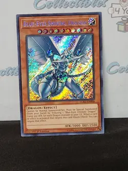 Yu-Gi-Oh 1st Edition Blue Eyes Shining Dragon Secret Rare Holo EN008 Card - Image 3