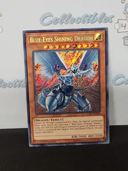 Yu-Gi-Oh 1st Edition Blue Eyes Shining Dragon Secret Rare Holo EN008 Card - Image 4