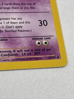Hypno 23/62 Fossil Set Rare Non-Holo 1999 WOTC Vintage Pokemon TCG Card - Image 2