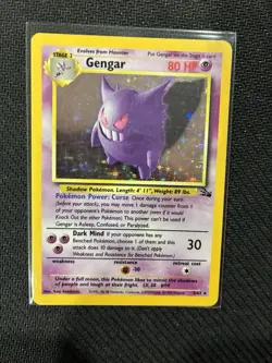 Pokemon Gengar Fossil Rare Holo 5/62 1999 80 HP Stage 2 Wizards Pokemon TCG Card - Image 1