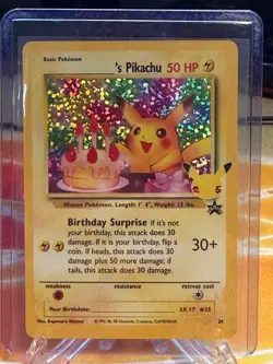 Pokemon TCG Holo Pikachu Card 24/53 Birthday Celebrations 25th Anniversary NM - Image 1