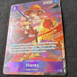 ONE PIECE Shanks (Alternate Art) OP13-065 Rare Foil Carrying On His Will Card - Image 2