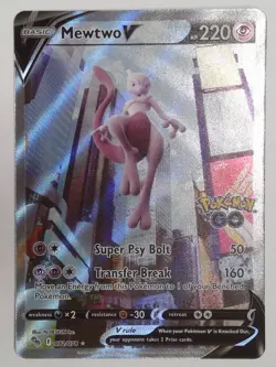 Mewtwo V Alternate Art 072/078 Holo Full Art Pokemon Go Card LIGHT PLAY - Image 1