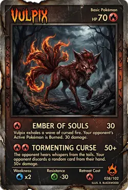 Pokemon Vulpix Horror Custom Card - Image 1