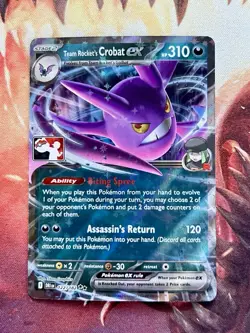 Team Rocket’s Crobat ex #122 Prize Pack Series 8 Play Stamp Pokemon Card NM 🚀 - Image 1