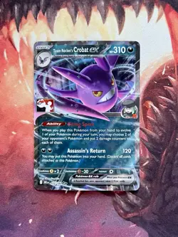 Team Rocket’s Crobat ex #122 Prize Pack Series 8 Play Stamp Pokemon Card NM 🚀 - Image 2