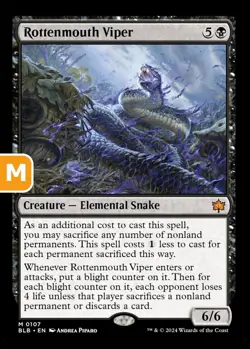 MTG Rottenmouth Viper Bloomburrow Mythic Creature Elemental Snake NM - Image 1