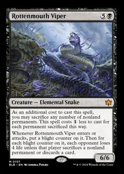MTG Rottenmouth Viper Bloomburrow Mythic Creature Elemental Snake NM - Image 2
