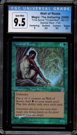 Magic MTG Wall of Roots Time Spiral "Timeshifted" Special Rare Foil #89 CGC 9.5 - Image 1