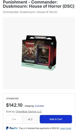 MTG Endless Punishment - Duskmourn - Opened + Sleeved Commander Deck - NM - Image 4