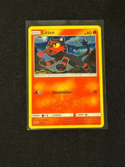 Pokemon TCG Litten SM02 Promo SM Black Star Promos NM Holo - Image 1
