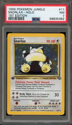 Pokemon Snorlax Jungle 1st Edition Holo Rare #11 PSA 7 - Image 1