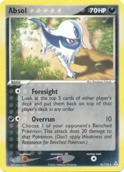 Absol 18/110 Ex Holon Phantoms Rare Non Holo Pokemon Card Damaged - Image 1