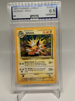 Pokemon 1999 Jungle Jolteon Holo Rare 04/64 Unlimited AGS EX-MT+ 6.5 Vintage - Image 1
