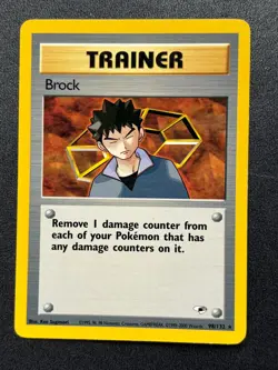 2000 Pokemon TCG Gym Heroes -Brock- Non-Holo Rare Trainer #98 - Image 1
