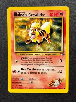 2000 Pokemon TCG Gym Heroes -Blaine's Growlithe- Uncommon #35/132 - Image 1
