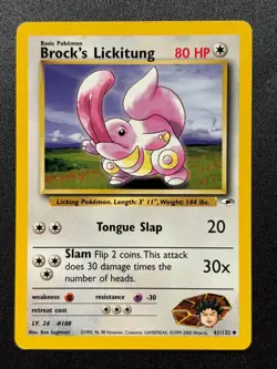 2000 Pokemon TCG Gym Heroes -Brock's Lickitung- Uncommon #41/132 - Image 1