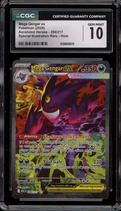 Pokemon Mega Gengar ex Ascended Heroes Special Illustration Rare #284 CGC 10 - Image 1