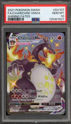 Pokemon Charizard VMAX Shining Fates Full Art #SV107 PSA 10 Gem Mint - Image 1