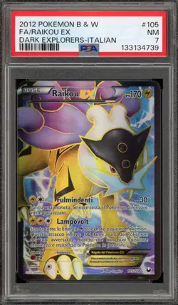 Pokemon Raikou EX Dark Explorers ITALIAN Full Art #105 PSA 7 - Image 1