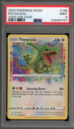 Pokemon Rayquaza Vivid Voltage Amazing Rare #138 PSA 9 Mint - Image 1