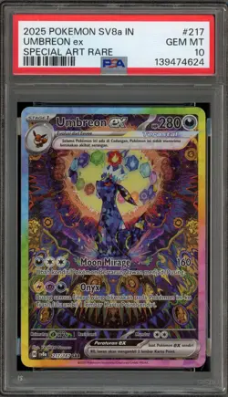 Pokemon Umbreon ex Terastal Festival INDONESIAN Special Art Rare #217 PSA 10 - Image 1