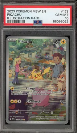 Pokemon Pikachu 151 MEW EN Illustration Rare #173 PSA 10 Gem Mint - Image 1