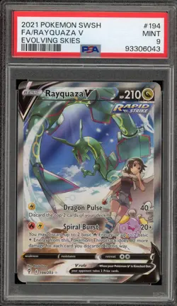 Pokemon Rayquaza V Evolving Skies Full Alt Art #194 PSA 9 Mint - Image 1