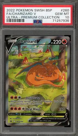 Pokemon Charizard V Ultra-Premium Coll. Full Alt Art Promo SWSH260 PSA 10 - Image 1