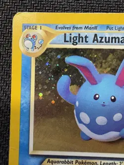 Pokemon Light Azumarill Neo Destiny 13/105 Holo Yuka Morii HP Dmg Vintage 2000 - Image 2