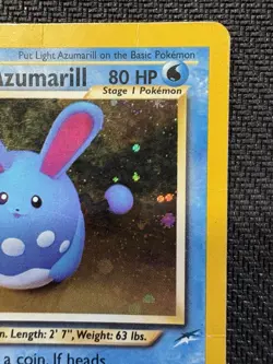 Pokemon Light Azumarill Neo Destiny 13/105 Holo Yuka Morii HP Dmg Vintage 2000 - Image 3