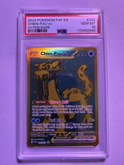 Pokemon Chien-Pao ex 242/091 SV: Paldean Fates Hyper Rare PSA 10 Holo EX - Image 1