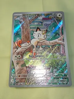 Pokemon Meowth 106/094 Phantasmal Flames Full Art Holo Illustration Rare NM - Image 1