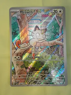 Pokemon Meowth 106/094 Phantasmal Flames Full Art Holo Illustration Rare NM - Image 2